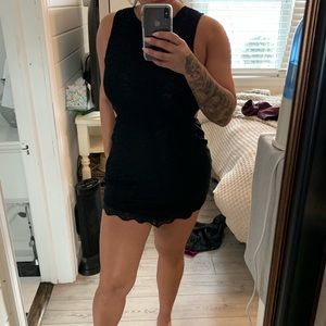 Free people black lace beach coverup